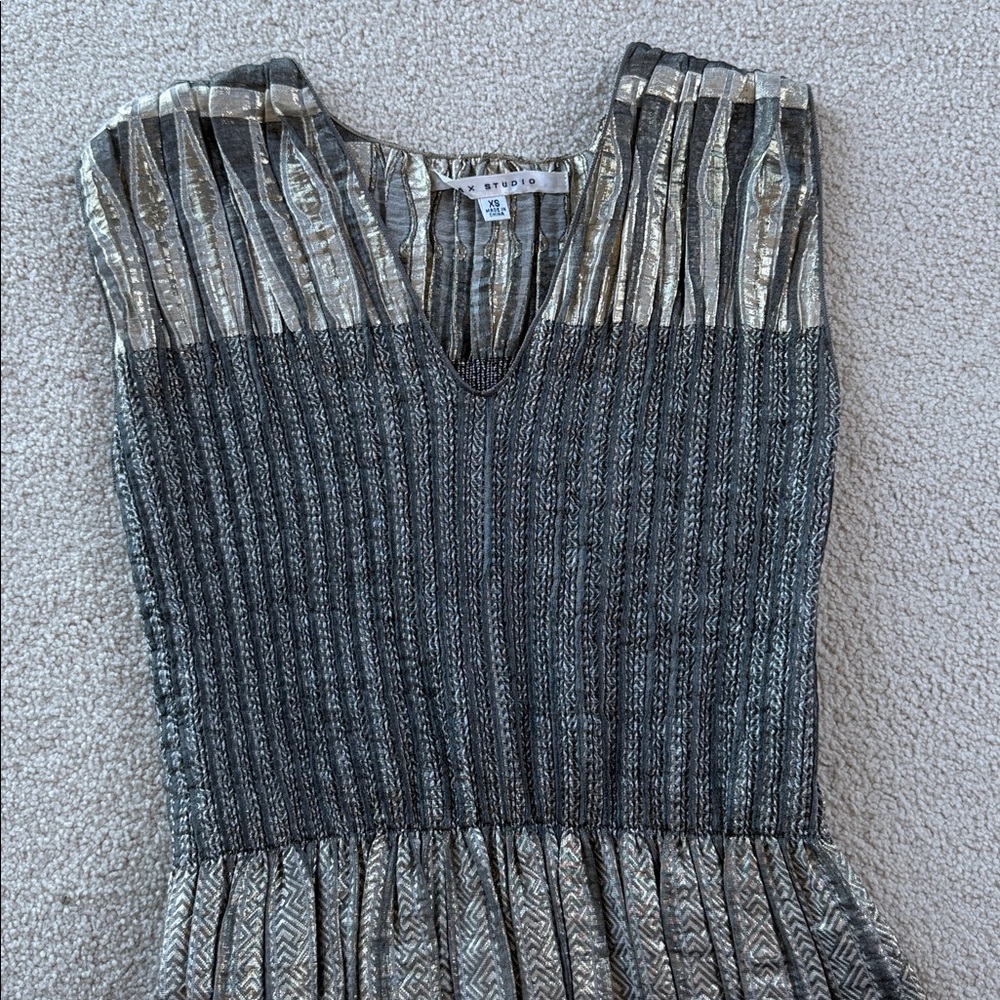 Max Studio Gray and Gold Midi Dress - Picture 3 of 5